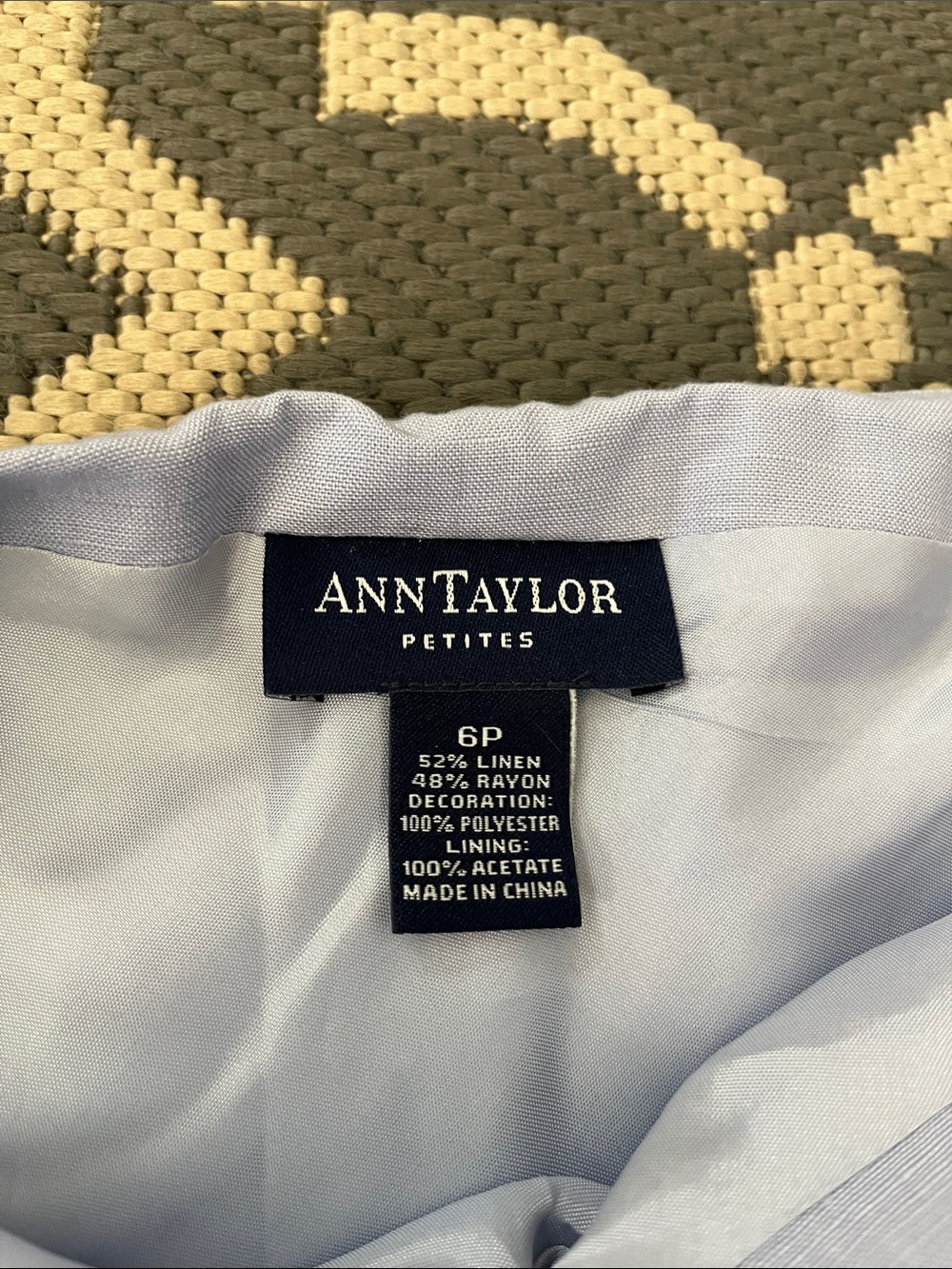 Ann Taylor Light Blue A-Line Eyelet Skirt - Picture 2 of 5